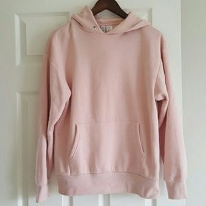Oversized pink divided hoodie (S)